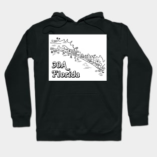 30A Florida Map Art Hoodie